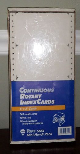 Continuous Rotary 500 ~  3 x 5 index cards for Rolodex Dot Matrix  NIP