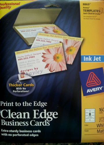 160 Clean Edge Business Cards for Ink Jet White Matte #8869