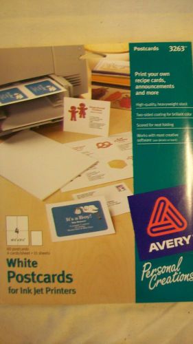 Avery White Postcards #3263 for Ink Jet Printers 4.25&#034; x 5.5&#034;, 60 postcards