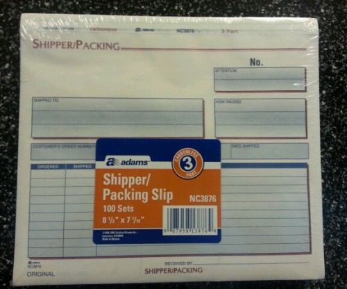 Adams Shipper/Packing Slip/Received/forms 100 sets