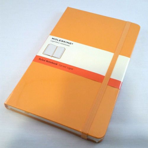 Moleskine Classic Notebook, Large, Ruled, Orange Yellow, Hard Cover (5 x 8.25)