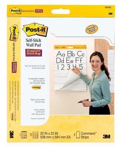 Post-it Super Sticky Self-stick Wall Pad - 40 Sheet - 20&#034; X 23&#034; - 2 Pad (566prl)