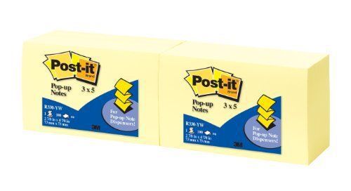 Post-it Pop-up Canary Refill Note - Pop-up, Self-adhesive, (r350yw)