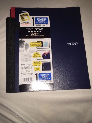 Mead Five Star 1-Subject College Ruled Advance Notebook, 90 Sheets, Blue