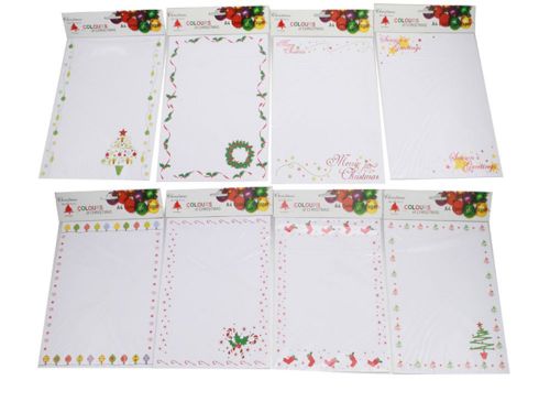 50 x Christmas writing &amp; printer Paper A4 Asst Foil Designs in 2 packs of 25
