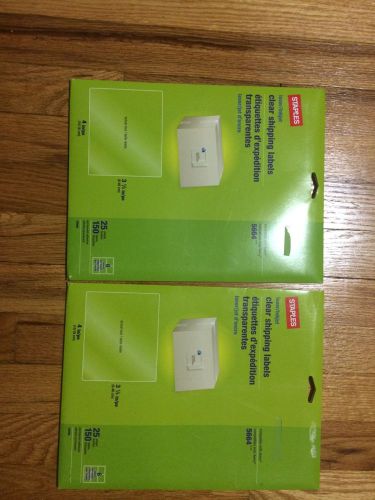 STAPLES CLEAR SHIPPING LABELS COMPATIBLE WITH 5664