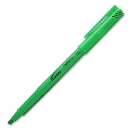 Integra pen style highlighter, chisel tip, 12/pk, fluorescent green (ita36185) for sale
