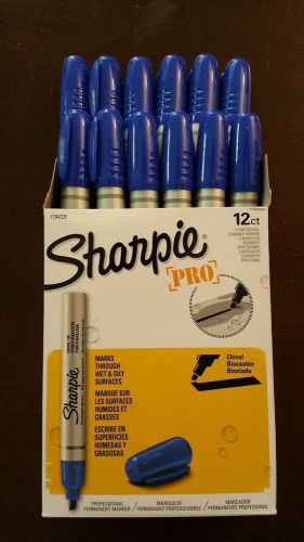 Sharpie® Pro Permanent Markers, Chisel Tip, Blue, 24, Two Dozen - SAN1794226