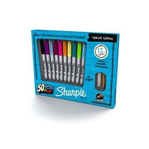 Best offer special edition sharpie 12 count markers 10 fine 2 metallic nib for sale