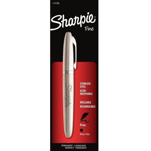 Stainless Steel Refillable Sharpie Black Fine 1 ea  1747388