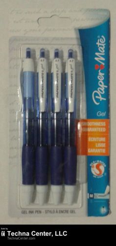 Paper Mate Retractable Gel Pen, Medium Point, Blue, 4-Pack