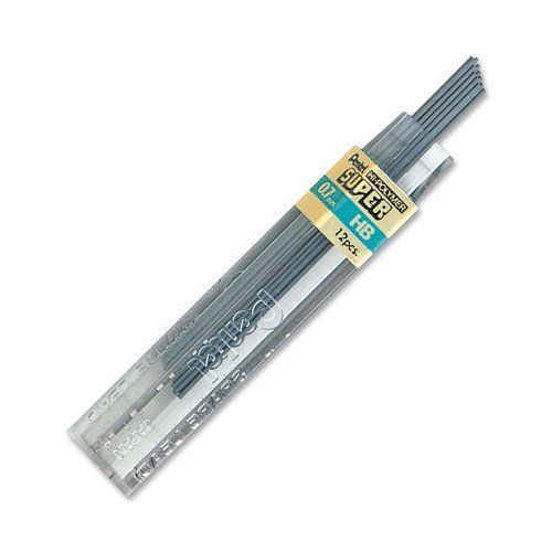 Pentel super hi-polymer lead - 0.70 mm - medium pointblack - 12 / tube (50hb) for sale