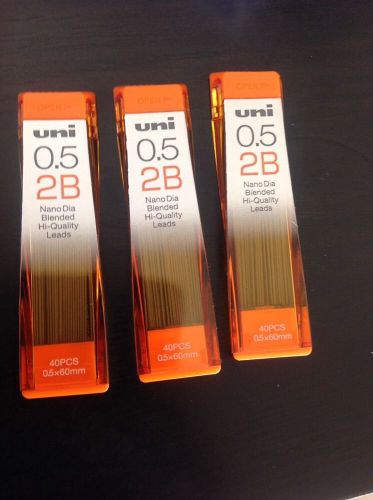 Uni-Ball Nano Lead Mechanical Pencil Lead Refills, 0.5mm, 2B Black Lead 120/Pack