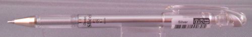 Pentel Slicci Needle Tip Liquid Gel Roller- Silver-- 0.8mm medium