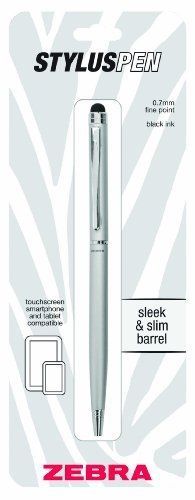 Zebra stylus and ballpoint pen combo - metal - silver (zeb33161) for sale