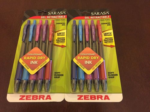 2 New / Unopened Packs - Sarasa Gel Retractable Pens - Assorted Ink/Medium Point