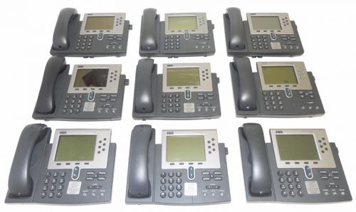 Lot 9 Cisco 7960/7961 VOIP IP Phone CP-7961G-GE Bad Screen For Parts/Repairs