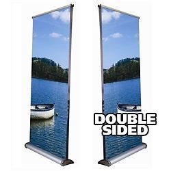 33.5&#034; Retractable Banner Stand - Double Sided
