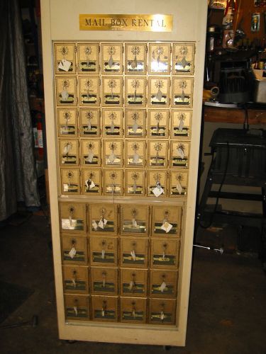 USED Salisbury 46 PO Mail Box Rear Door Loading Brass ALL Keys on wheels