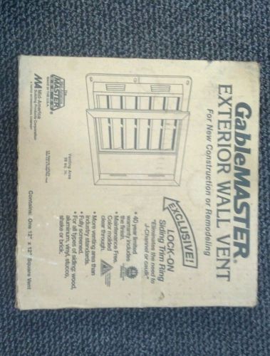 Gable master exterior wall vent 12&#034; by 12&#034; for sale