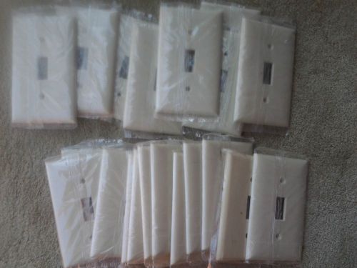 20 brand new sealed Ivory plastic single gang toggle switchplate covers.