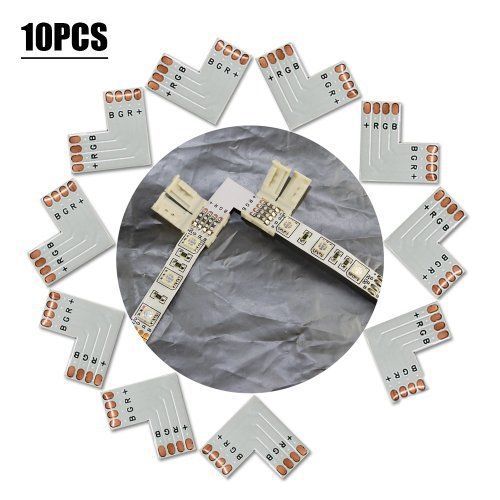 ZITRADES L Shape 4 Pins Connector 10mm for 5050/3528 SMD RGB Non-waterproof LED