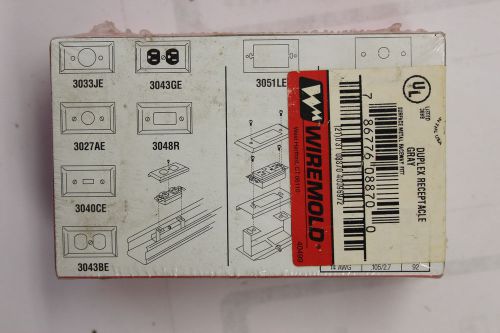 NEW WIREMOLD G3043BE 3000 SERIES GRAY DPLX RECEPTACLE PLATE