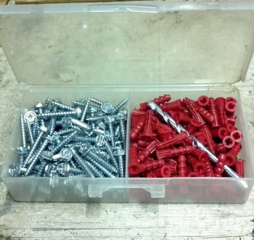 Anchor wall Kit Plastic 100 pcs anchors and screws #10 X 1 1/4. Box of 10
