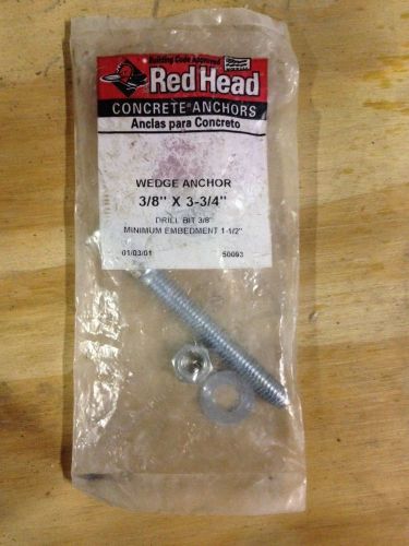 Redhead 3/8&#034; x 3 3/4&#034; concrete wedge anchor for sale