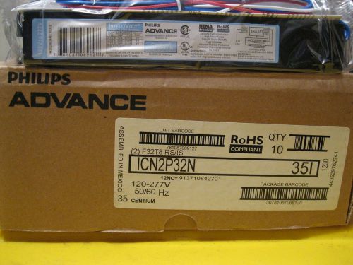 Philips advance icn2p32n 120-277v 4 lamp t8 electronic ballast for sale
