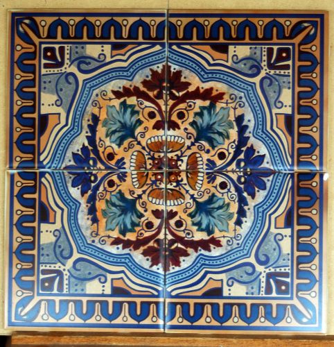 Italian Blue Small Mural Backsplash Ceramic Accent Tiles 12&#034;x12&#034; Custom On Sale