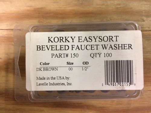 Korky easysort beveled faucet washer #150*100pack size 00 - new in package for sale