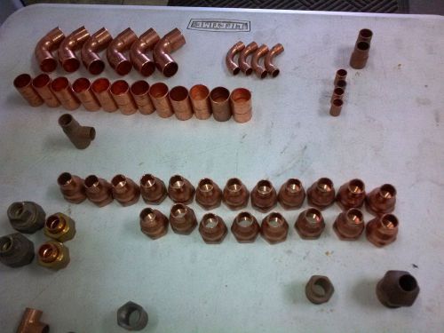 Copper refirgeration fittings total of 104 fittings for sale