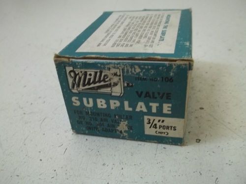 MILLER 106 3/4&#034; NPT VALVE SUBPLATE *NEW IN  A BOX*