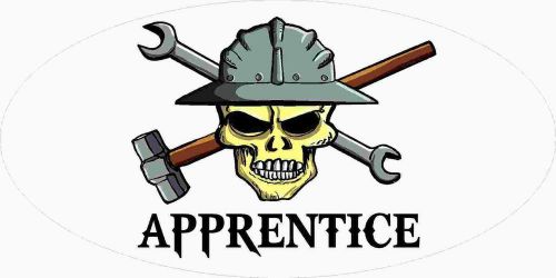 3 - Apprentice Skull Union Oilfield Hard Hat Tool Box Helmet Sticker H390