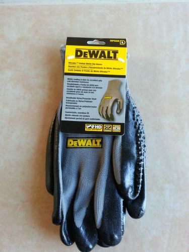 DeWalt DPG68 Lightweight Nylon/Poly. Nitrile Dip Dotted Work Gloves Gripper LG
