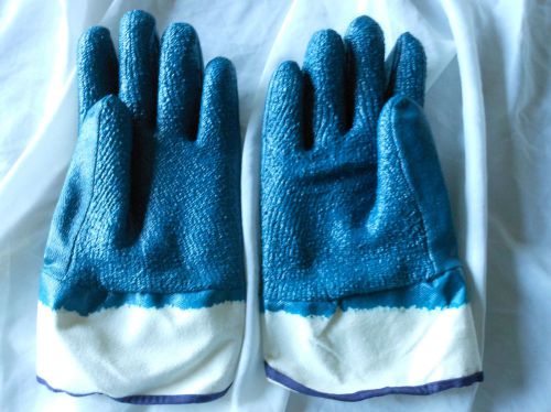 Predator nitrile coated work gloves,lg, blue/white 6 pairs, new #9761r,actifresh for sale