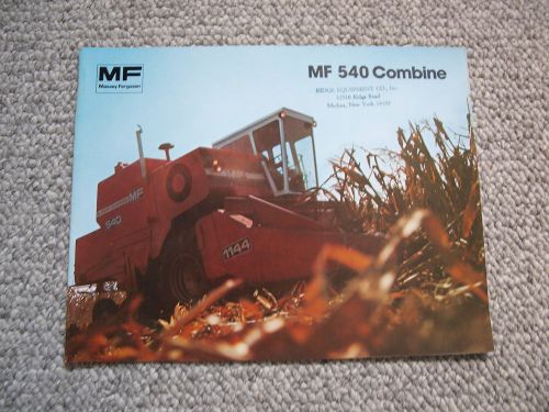 Massey-Ferguson MF 540 Combine Harvester Color Brochure 16 pg. Original MINT &#039;79
