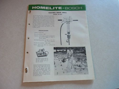 VINTAGE HOMELITE - Bosch Electric Rock Drill (RD-HEX) Service Manual