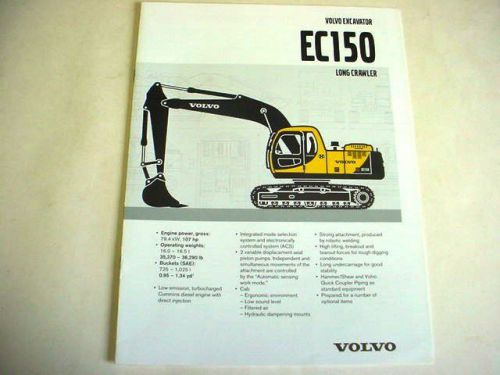 Volvo EC150 Hydraulic Excavator Brochure
