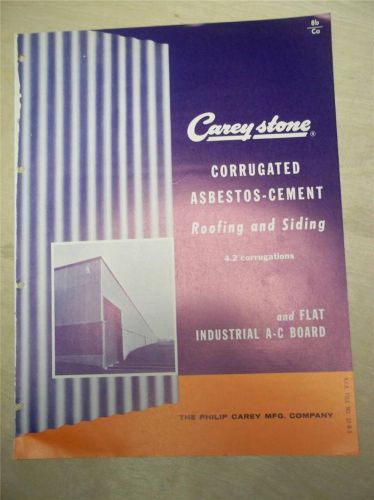 Philip Carey Mfg Catalog~Careystone Asbestos-Cement Roofing and Siding~1961
