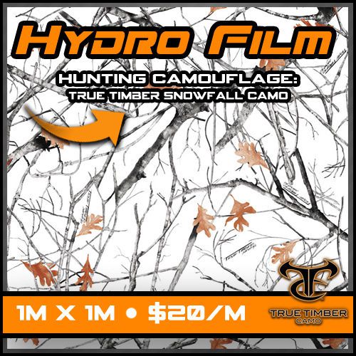 Hydrographic True Timber Camo Dip Kit Water Transfer Printing FIlm - Snowfall