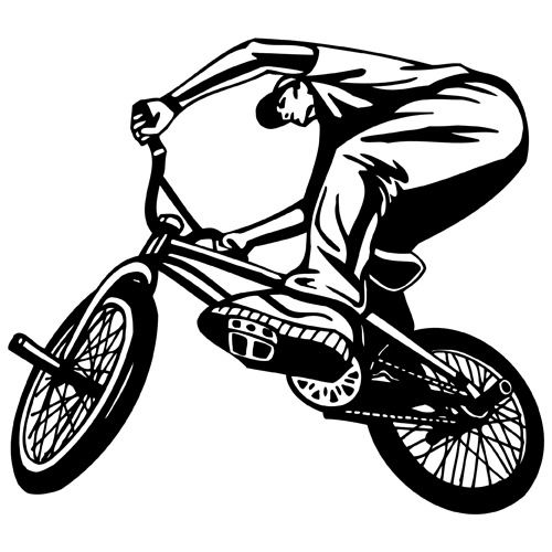 BMX BIKE RIDING CLIPART-VINYL CUTTER PLOTTER IMAGES-VECTOR CLIP ART CD