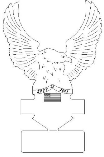 Sept. 11 eagle plaque DXF file for CNC laser, plasma cutter,or router