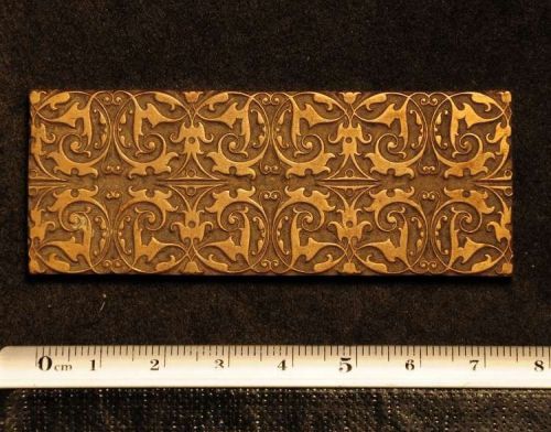 Art Nouveau ornament bookbinding Brass Type Letterpress hot stamp gold emboss