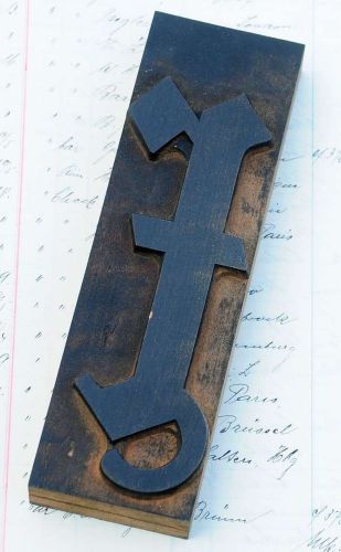 letter: x rare blackletter wood type printing block 5.71&#034; woodtype letterpress