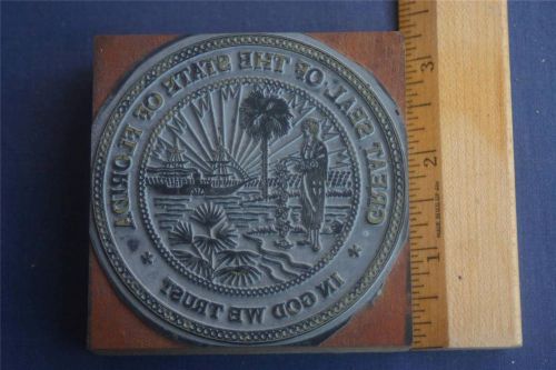 Letterpress Printing Block Great Seal of the State of Florida      (006)