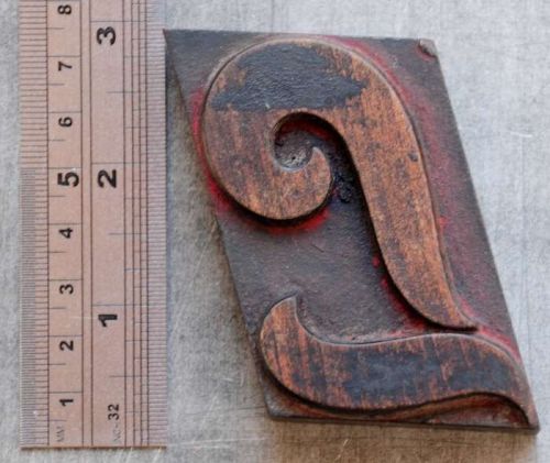 letter &#034;L&#034; fancy letterpress wood block wonderful patina alphabet old vintage 2