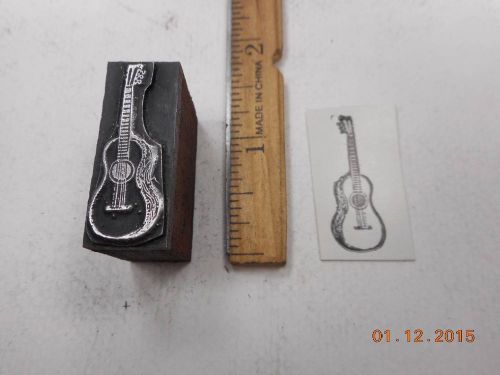 Printing Letterpress Printers Block, Acoustic Guitar, Musical String Instrument