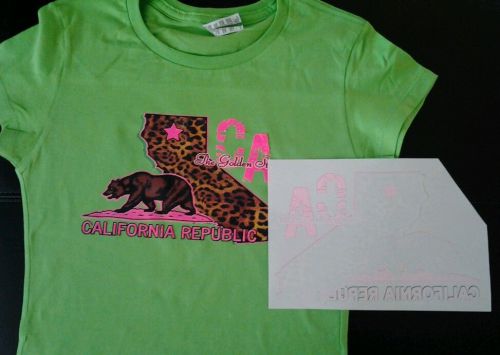 SMALL CHEETAH CALI / CALIFORNIA REPUBLIC 3 PACK - PLASTISOL HEAT PRESS TRANSFERS